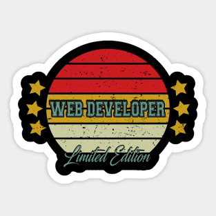 Web Developer Vintage Funny Job Birthday Gift Sticker